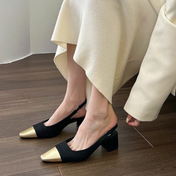 2023春夏歐洲站新款粗跟溫柔仙女風瑪麗鞋蝴蝶結珍珠珍淺口單鞋女-細節圖2