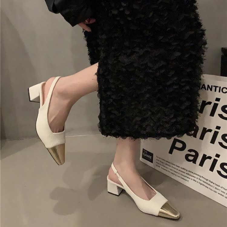 2023春夏歐洲站新款粗跟溫柔仙女風瑪麗鞋蝴蝶結珍珠珍淺口單鞋女-細節圖3