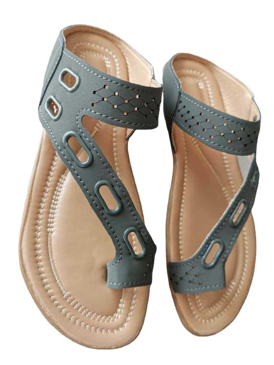 大碼36-43夏季新款坡跟平底圓頭夾趾拖鞋涼拖鞋女鞋代髮廠-細節圖5