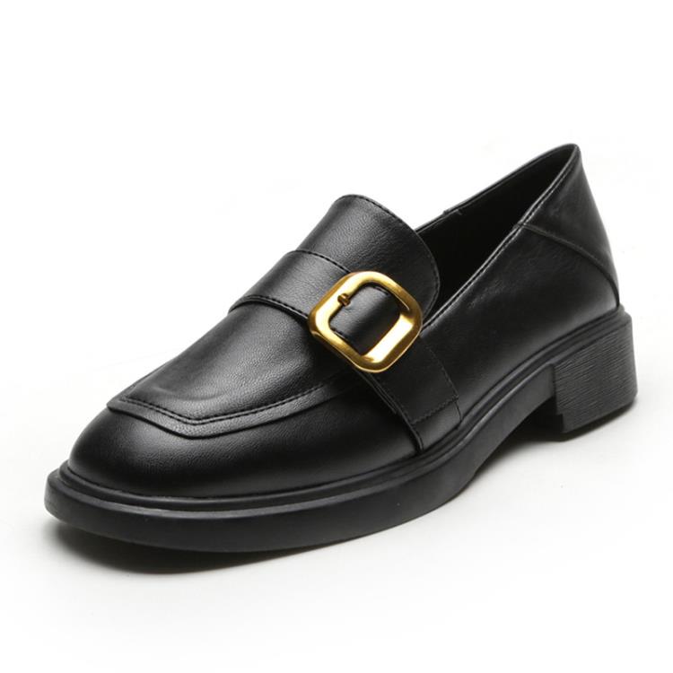 百搭方頭真皮女鞋2023直播爆款鞋子女秋季配裙學院風一腳蹬懶人鞋-細節圖5