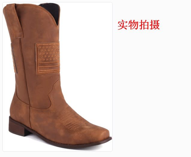 款2023秋冬新品低跟38-48款男式中筒騎士靴-細節圖7