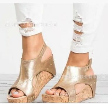 涼鞋 43碼465g新款大碼坡跟魚嘴女爆款-細節圖9