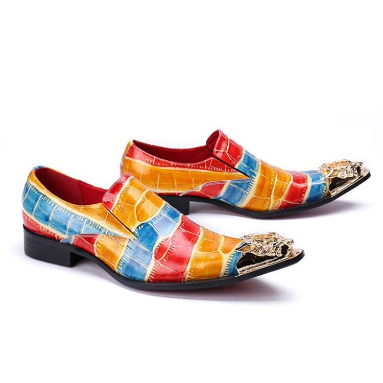 休閒鞋 2023新款新款壓花男士皮鞋單鞋男皮鞋一件代髮-細節圖2