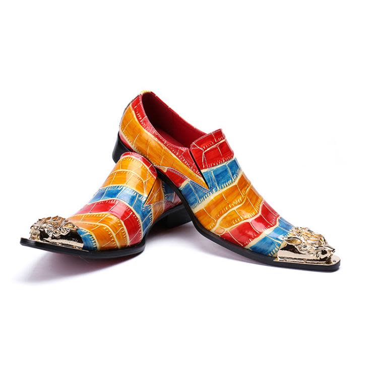 休閒鞋 2023新款新款壓花男士皮鞋單鞋男皮鞋一件代髮-細節圖3