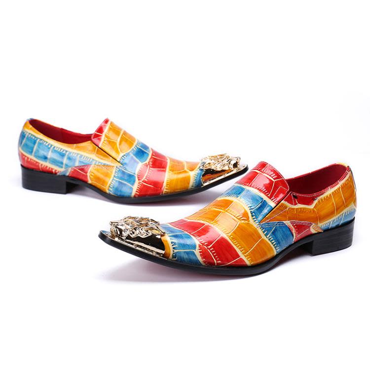 休閒鞋 2023新款新款壓花男士皮鞋單鞋男皮鞋一件代髮-細節圖4