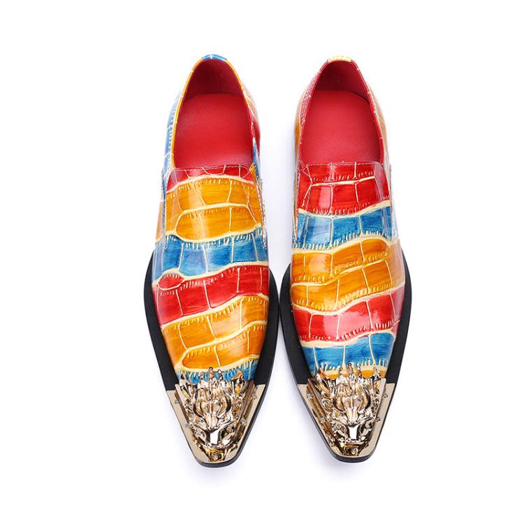 休閒鞋 2023新款新款壓花男士皮鞋單鞋男皮鞋一件代髮-細節圖5