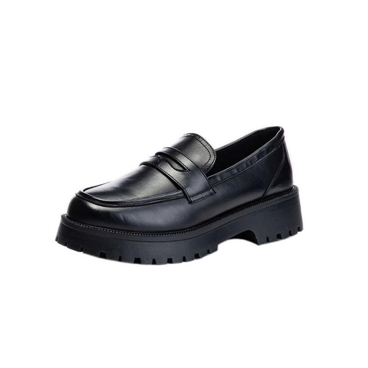 樂福鞋 小皮鞋女英倫風2023年春季新款厚底潮流學院風休閒單鞋女潮-細節圖5