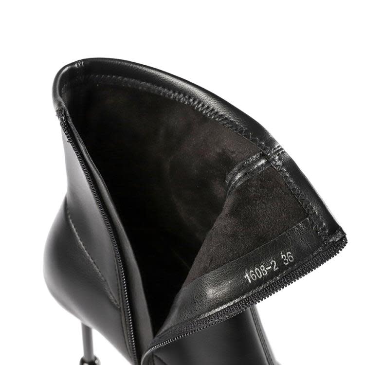 短靴 2308-2（此款售完不補貨）夜店顯瘦馬丁靴細跟瘦瘦側拉鍊單靴-細節圖4