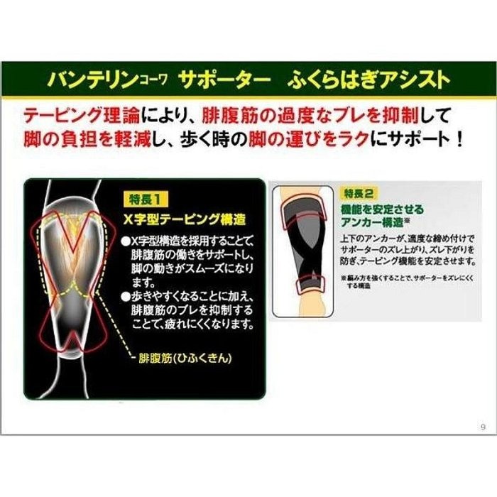 日本 興和 Vantelin Kowa 小腿加壓 減壓 運動減壓套 機能型 2枚入-細節圖3