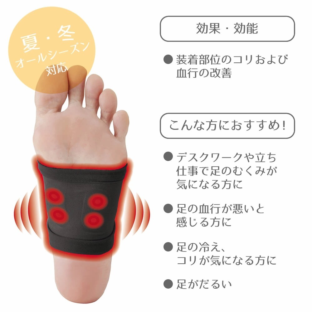 1082【日本 ALPHAX 磁力腳套 磁石減壓腳套 減壓 磁石套 舒緩足部 磁氣 疲勞救星 足用 磁氣 磁力 】黑色-細節圖3