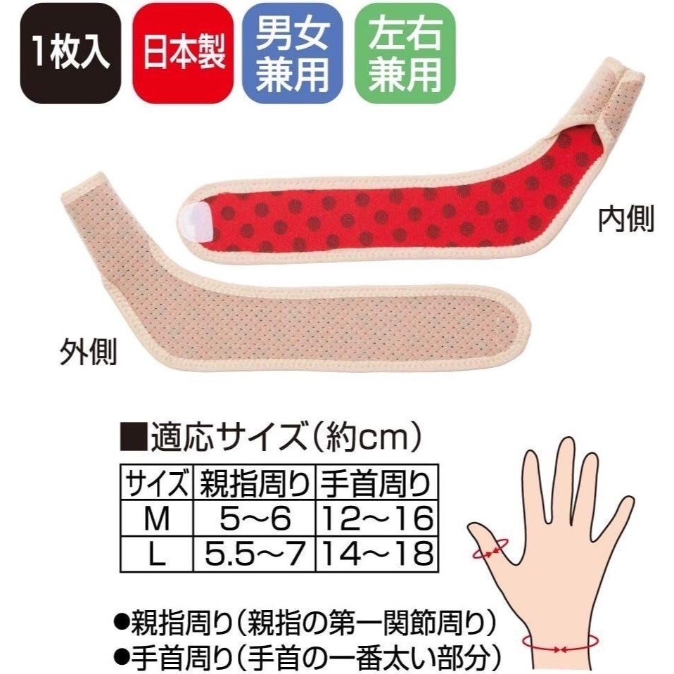 日本 護腕 手腕護套 姆指支撐套 拇指手腕支撐護套 男女兼用 手首 拇指護腕 左右兼用 1枚入 alphax-細節圖4
