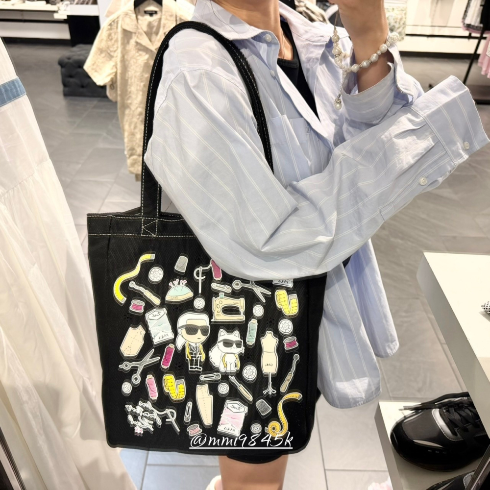 KARL LAGERFELD 卡爾 老佛爺 豎版厚磅帆布托特 帆布托特 卡爾托特-細節圖2