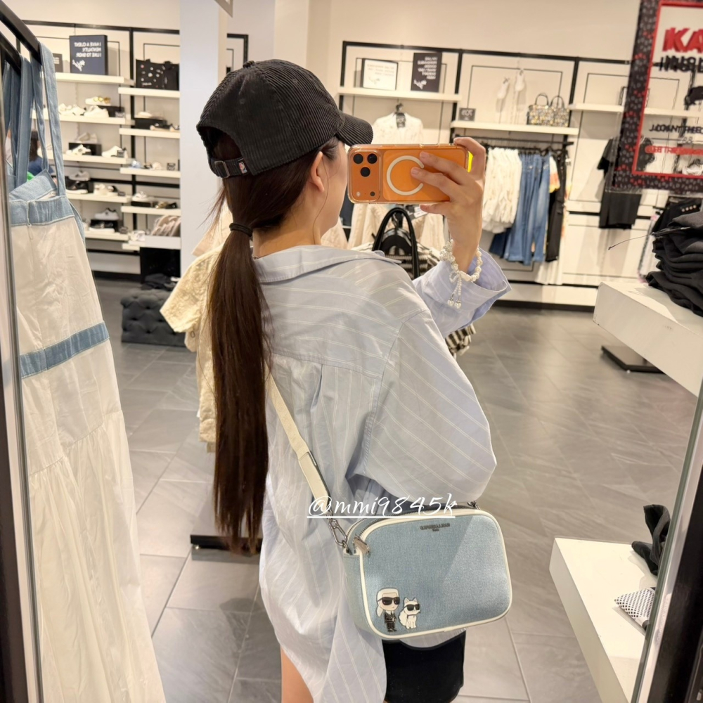 KARL LAGERFELD 卡爾 老佛爺 雙層相機包 側背包 斜背包 方包-細節圖2