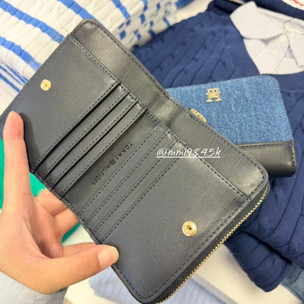 Tommy Hilfiger 專櫃款 牛仔丹寧 折疊短夾 女款短夾 短夾 美國代購-細節圖2