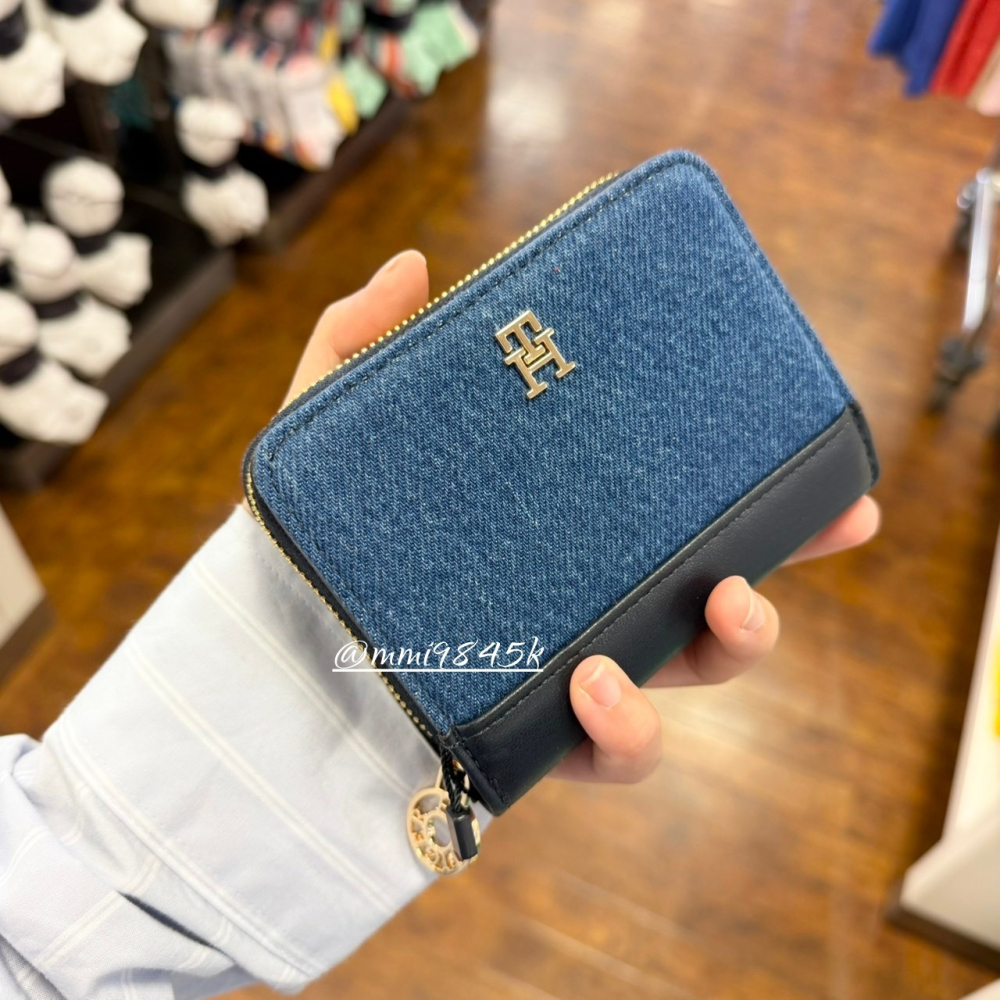 Tommy Hilfiger 專櫃款 牛仔丹寧 折疊短夾 女款短夾 短夾 美國代購-細節圖4