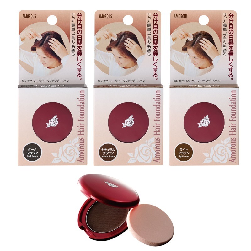 日本製 Amorous Hair Foundation 遮蓋白髮粉餅 無添加不黏膩 蓋白髮 遮白髮 蓋白髮粉餅 髮際線