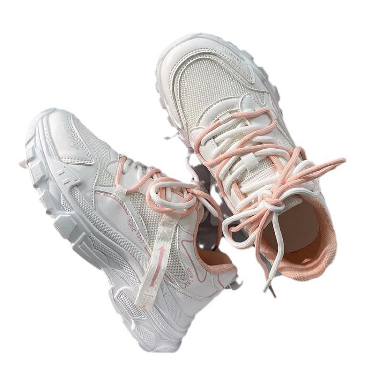 休閒鞋 夏季透氣新款女鞋輕便老爹鞋青年時尚軟底小白鞋學生運動鞋潮-細節圖5