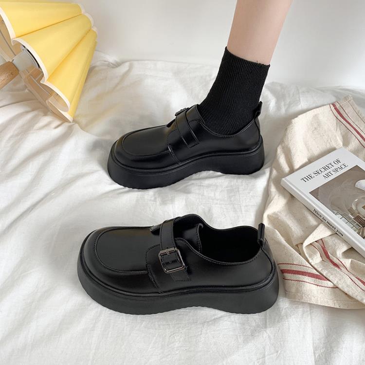 2023新款英倫風小皮鞋女軟皮日系制服鞋厚底正韓單鞋子代髮-細節圖2