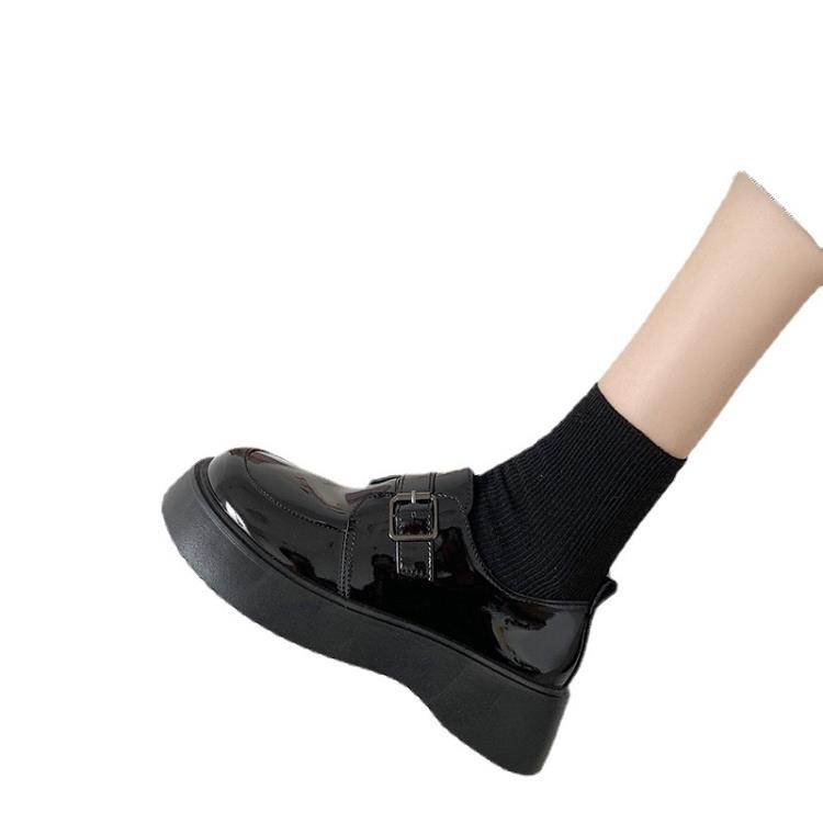 2023新款英倫風小皮鞋女軟皮日系制服鞋厚底正韓單鞋子代髮-細節圖5