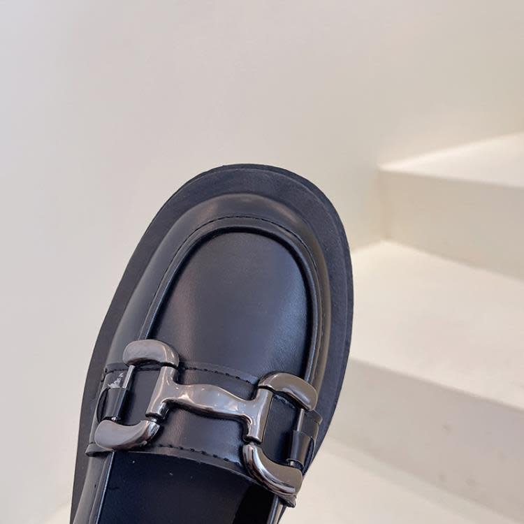 2023年秋季新款英倫風厚底小皮鞋女時尚一字扣帶學生瑪麗珍單鞋-細節圖7