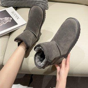 厚底鞋 皮毛一體雪地靴女冬2023年加絨加厚皮毛雪地棉鞋東北短筒靴子-細節圖7