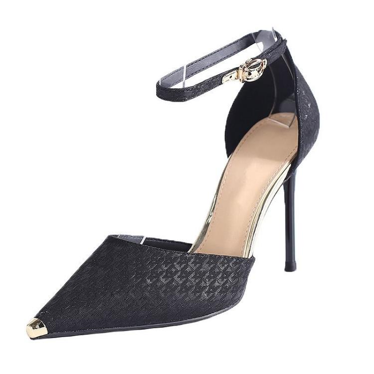 高跟鞋 鞋子女高級感小眾鞋新款2023年爆款網紅涼鞋細跟尖頭法式單鞋-細節圖5