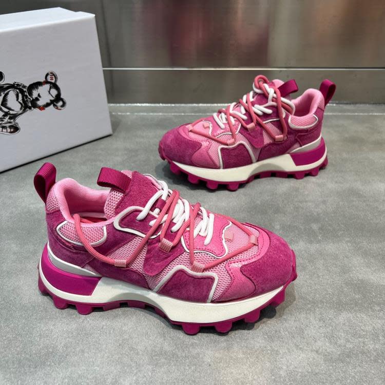 歐洲站厚底老爹鞋女2023春季新款學生雙色系帶單鞋時尚運動休閒鞋-細節圖7