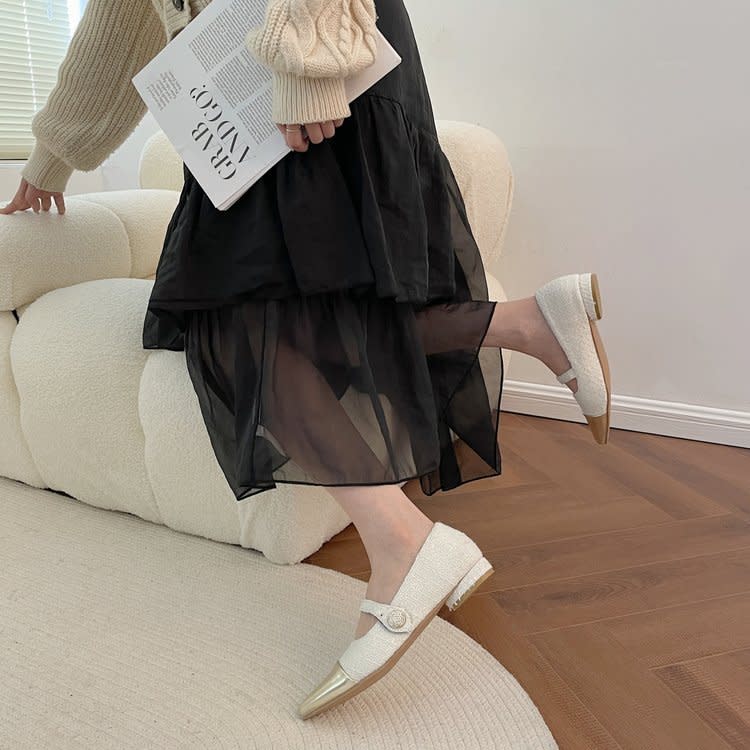 平底鞋 單鞋女2023新款女鞋春秋正韓尖頭淺口鞋女式一字瑪麗珍鞋批髮-細節圖3