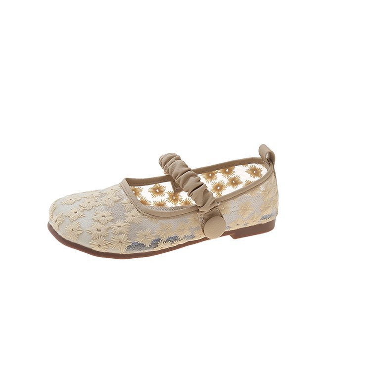 豆豆鞋 豆豆鞋女2023春秋季新款蝴蝶結平底方頭工作一腳蹬軟底單鞋女外穿-細節圖6