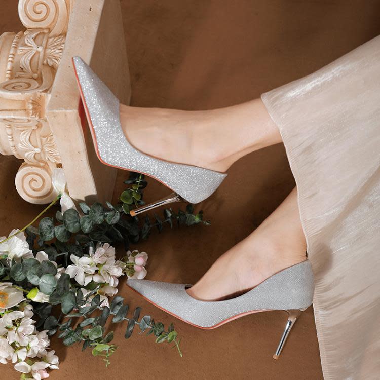 高跟鞋 媚愛婚鞋主婚紗鞋2023年新款結婚水晶婚鞋平時可穿鞋新娘鞋-細節圖2