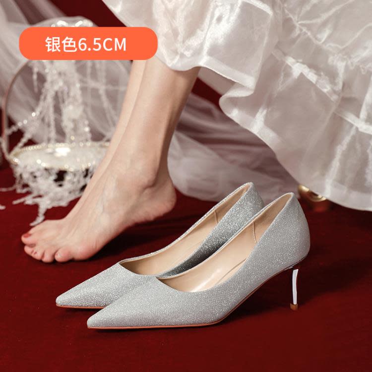 高跟鞋 媚愛婚鞋主婚紗鞋2023年新款結婚水晶婚鞋平時可穿鞋新娘鞋-細節圖6
