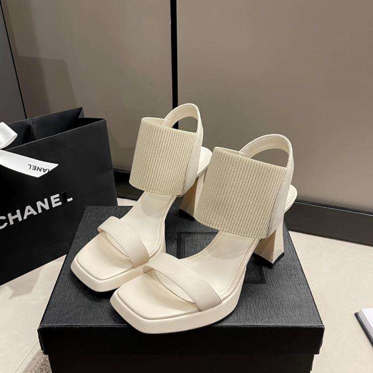 高跟鞋 2023夏季新款時尚氣質一字涼鞋外穿細跟涼鞋仙女鞋子-細節圖6