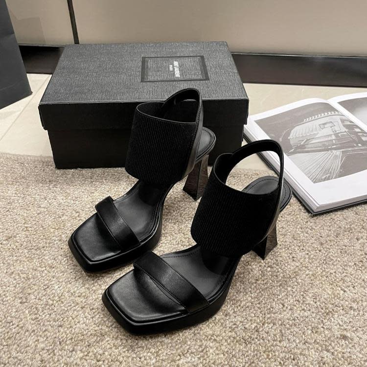 高跟鞋 2023夏季新款時尚氣質一字涼鞋外穿細跟涼鞋仙女鞋子-細節圖7