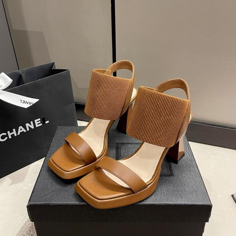 高跟鞋 2023夏季新款時尚氣質一字涼鞋外穿細跟涼鞋仙女鞋子-細節圖8