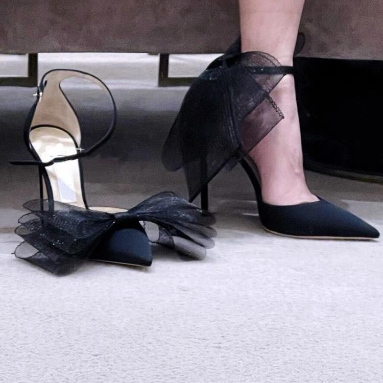 高跟鞋 一件訂製女鞋女士時裝單鞋鞋尖頭時尚涼鞋外碼大碼女鞋平底-細節圖3