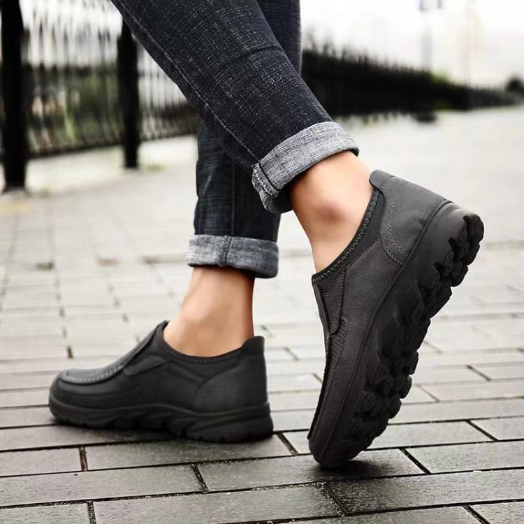 樂福鞋 2023新款男士商務休閒鞋戶外鞋套腳厚底男鞋-細節圖4