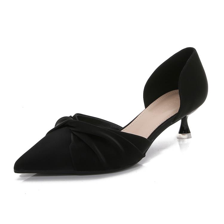 2023夏季新款中空尖頭時尚正韓淺口后空細跟高跟鞋單鞋女-細節圖7