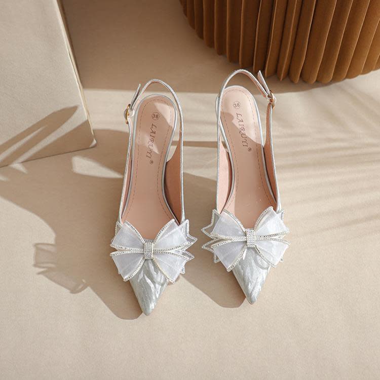 高跟鞋 byz-h一件代髮新款尖頭格利特后空水晶蝴蝶結搭扣細跟性感鞋-細節圖7