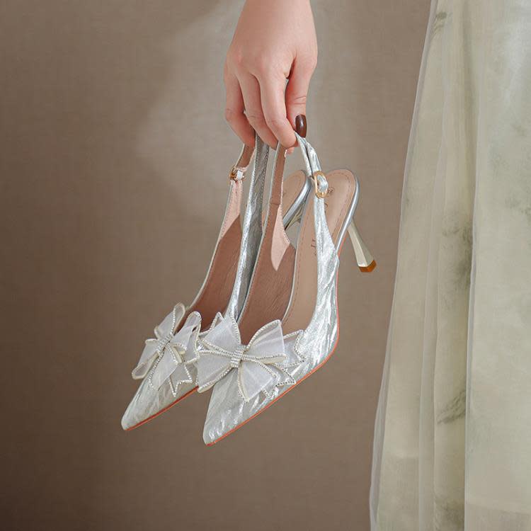 高跟鞋 byz-h一件代髮新款尖頭格利特后空水晶蝴蝶結搭扣細跟性感鞋-細節圖8