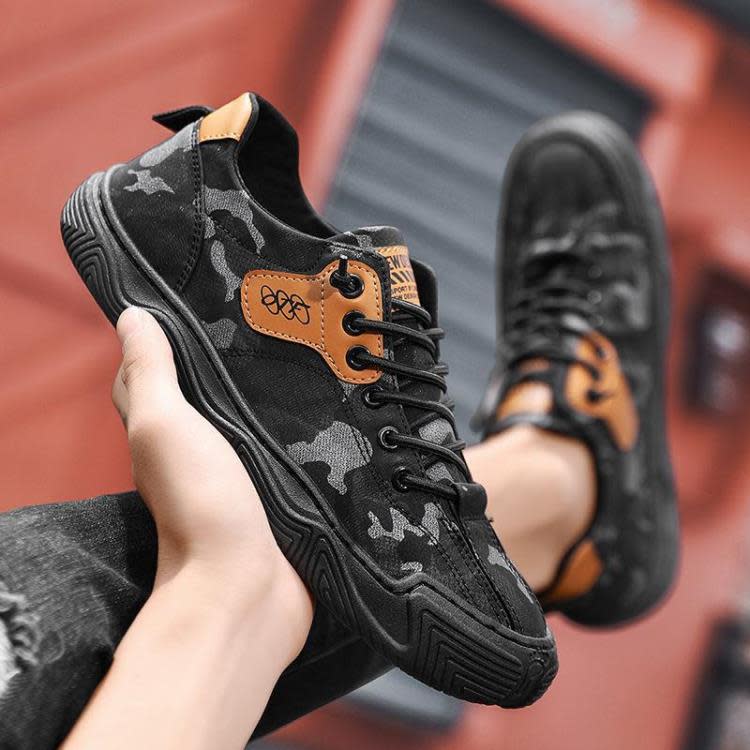 厚底鞋 勞保鞋男戶外工地工作干活上班鞋耐磨防滑防水防臭迷彩解放鞋-細節圖2