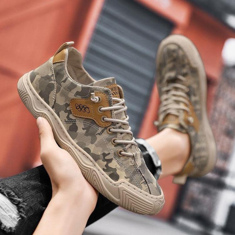 厚底鞋 勞保鞋男戶外工地工作干活上班鞋耐磨防滑防水防臭迷彩解放鞋-細節圖4