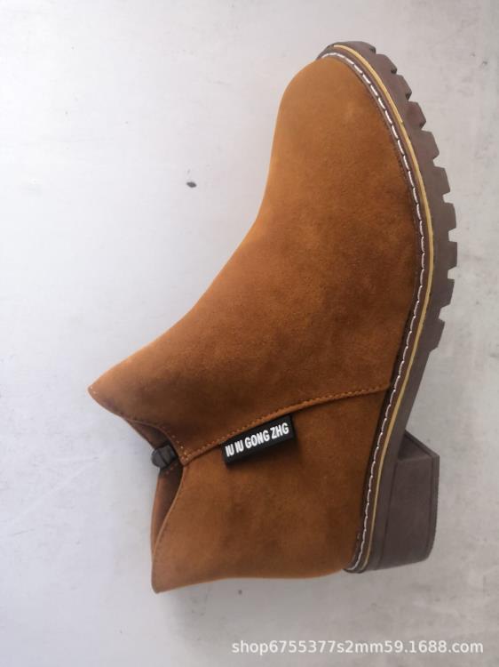 短靴 秋冬新款正韓馬丁靴女側拉鍊女低跟低筒學生女靴41.42碼有貨-細節圖6