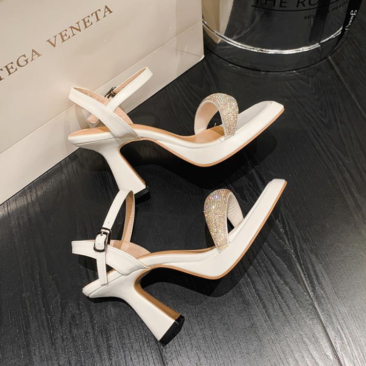 2023年時尚一字帶水鉆性感涼鞋型號-細節圖3