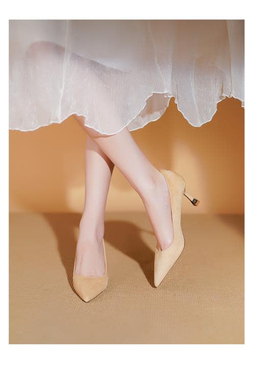 高跟鞋 全真皮顯白百搭2023新款優雅氣質仙女晚宴通勤柔軟不累腳女鞋-細節圖8