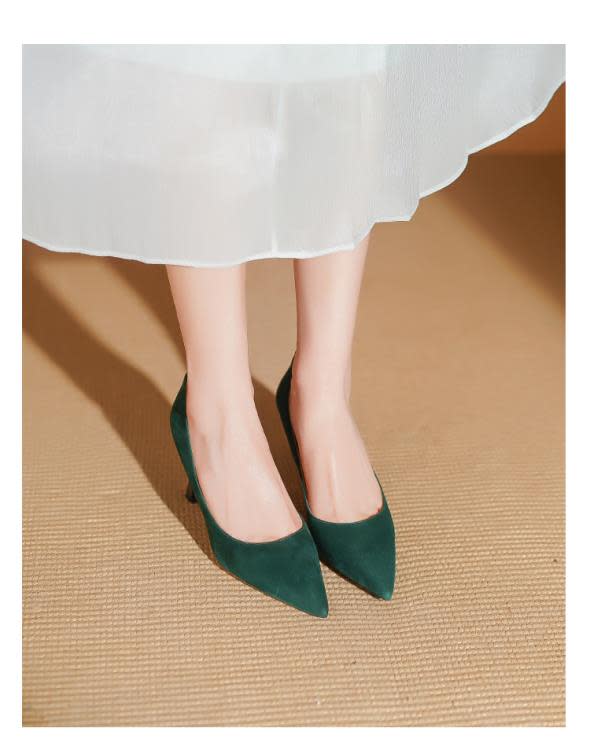 高跟鞋 全真皮顯白百搭2023新款優雅氣質仙女晚宴通勤柔軟不累腳女鞋-細節圖9