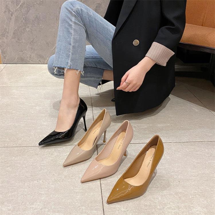 高跟鞋 966-1時尚簡約單鞋女正韓尖頭細跟鞋純色職業OL氣質女鞋-細節圖4