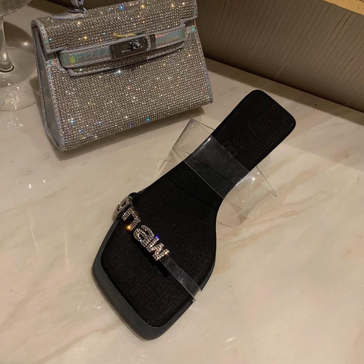 中跟鞋 2023-9涼鞋2023新款女夏季細跟水鉆氣質時裝扣性感工廠直銷-細節圖3