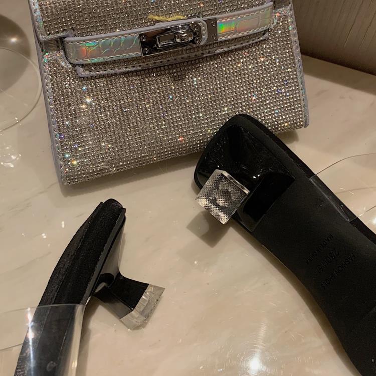 中跟鞋 2023-9涼鞋2023新款女夏季細跟水鉆氣質時裝扣性感工廠直銷-細節圖4