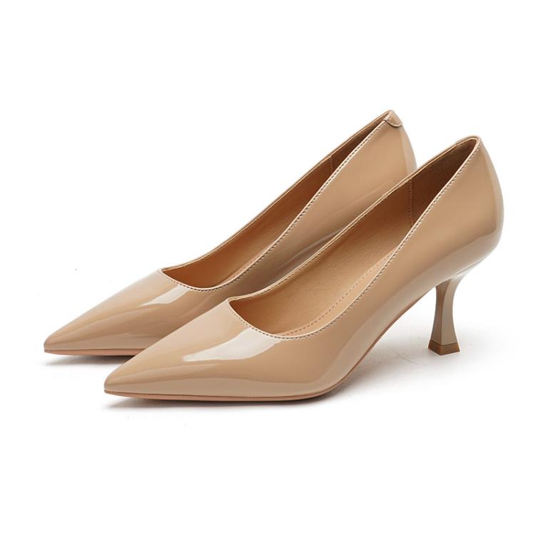 高跟鞋 7955-9 性感漆皮法式鞋女2023春季新款尖頭細跟純色鞋女-細節圖8