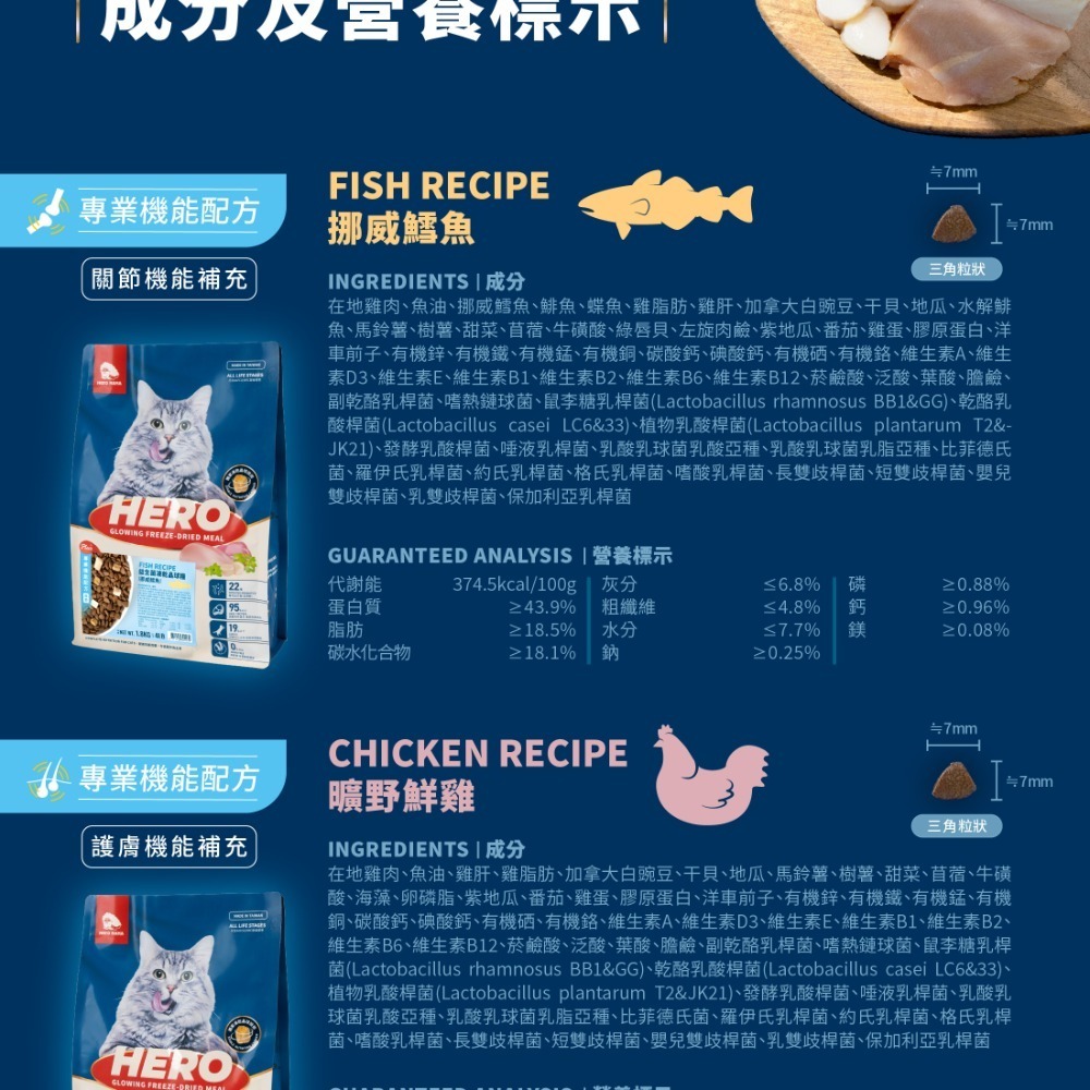 現貨 Heromama 益生菌凍乾晶球糧 凍乾飼料 貓飼料 貓主食 益生菌 凍乾 無穀飼料 貓糧 凍乾糧 貓萬寵物店-細節圖3